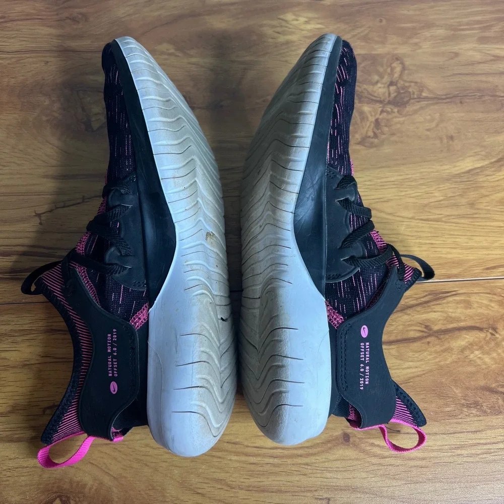 Nike Flex Running Shoes Girls 8 Black Pink‎ Contact 3 AQ7481-002 Sneakers